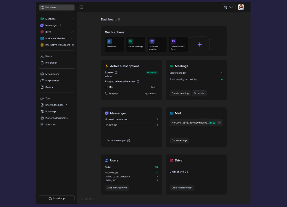 Dashboard interface design